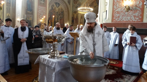 чин Великого освящения воды в Свято-Екатерининском кафедральном соборе Краснодара