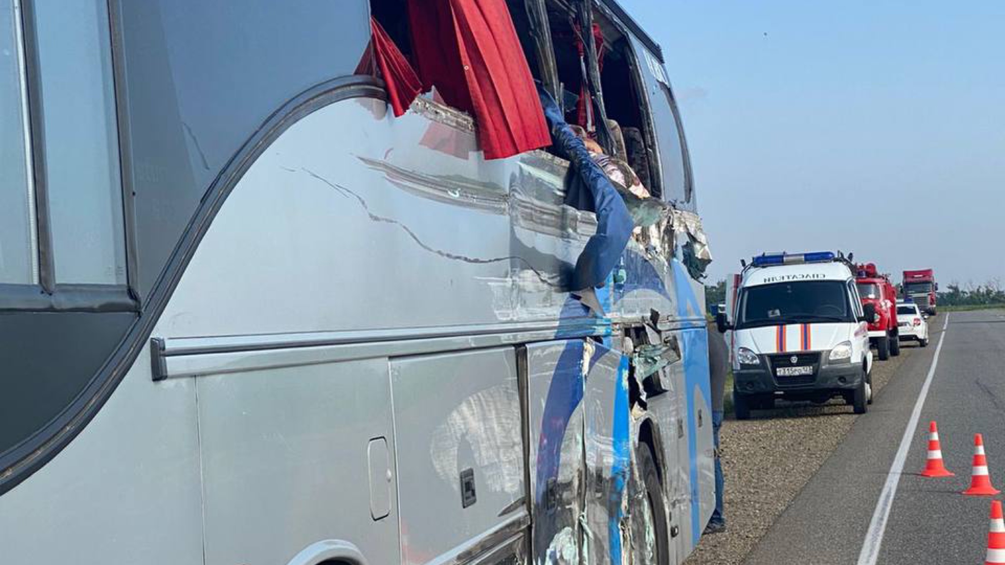Число жертв ДТП с автобусом на Кубани выросло до 3 человек